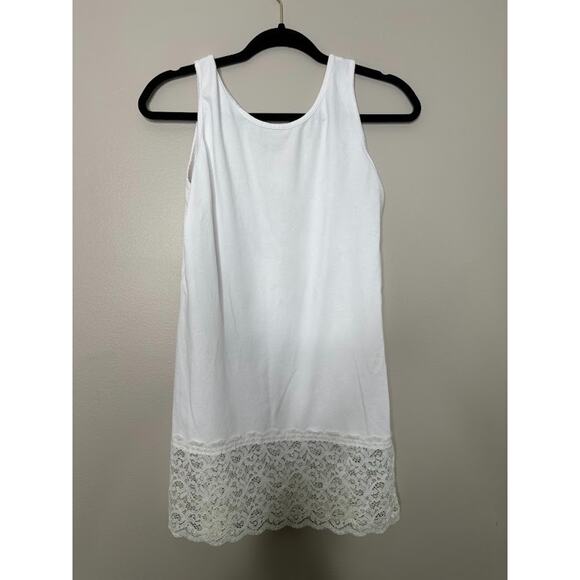 Ruby Ribbon Women's Size Small White Lace Long Tank Top Tunic Extender Basic - Picture 4 of 7